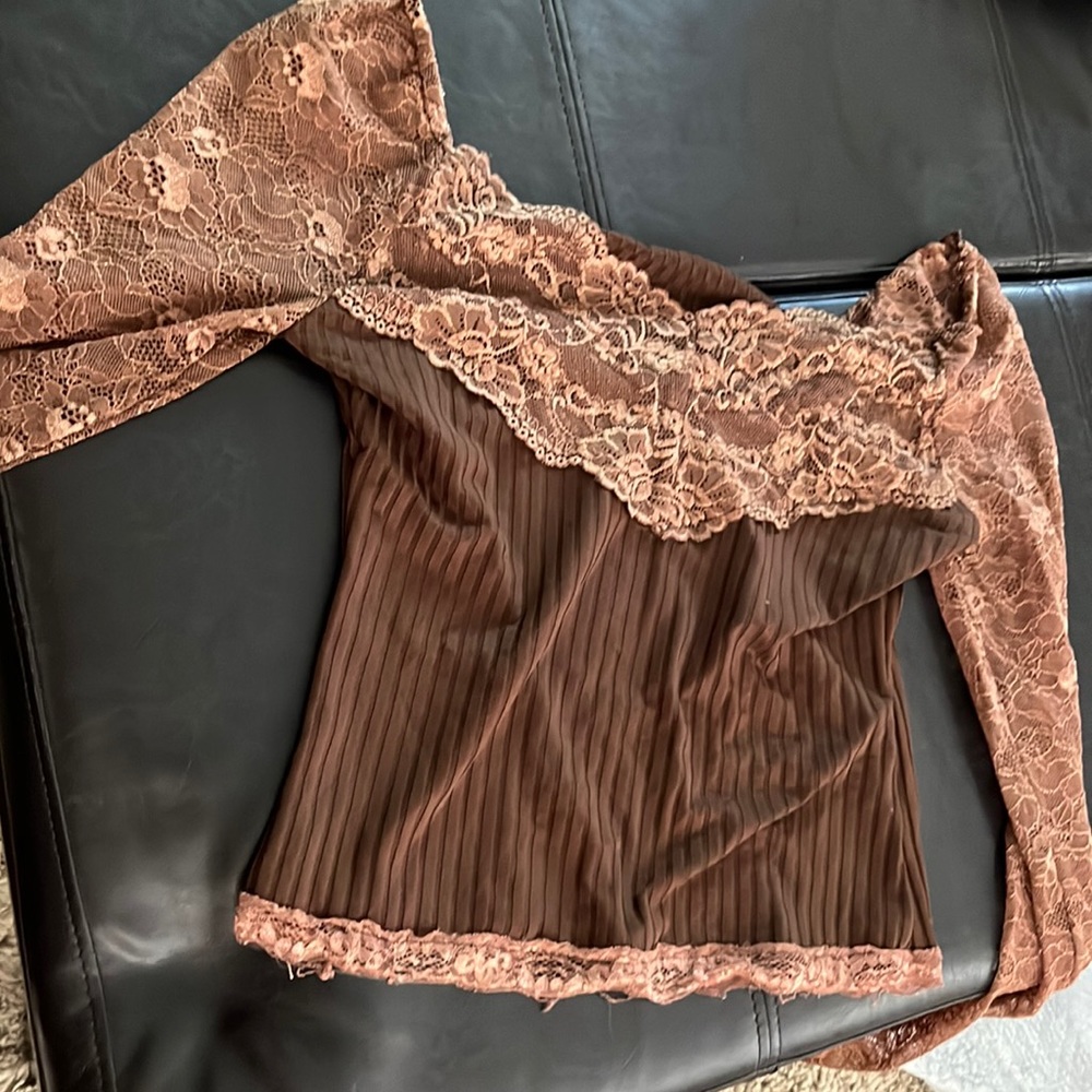 brown blouse size medium